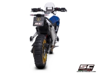 BMW F 900 GS with SC-Project Rally Raid titanium exhaust, back view
