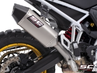 BMW F 900 GS with SC-Project MX titanium exhaust, detail view