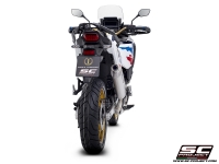 Honda CRF1100L Africa Twin with SC-Project Rally Raid titanium exhaust, back view