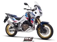 Honda CRF1100L Africa Twin with SC-Project Rally Raid titanium exhaust, 3/4 front view