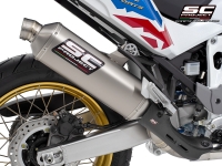 Honda CRF1100L Africa Twin with SC-Project Rally Raid titanium exhaust, detail view