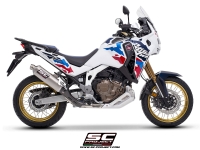Honda CRF1100L Africa Twin with SC-Project Rally Raid titanium exhaust, side view