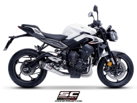 Triumph Street Triple 765 R - RS with SC-Project S1 stainless steel exhaust, side view