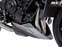 Triumph Street Triple 765 R - RS with SC-Project 3-1 Stainless steel full exhaust system, with S1 stailess steel exhaust with stoneguard grid stainless steel exhaust, belly pan view