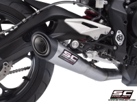 Triumph Street Triple 765 R - RS with SC-Project S1 stainless steel exhaust, detail view