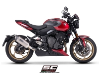 Triumph Trident 800 with SC-Project SC1-X titanium exhaust, side view