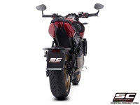 Triumph Trident 800 with SC-Project SC1-X titanium exhaust, back view
